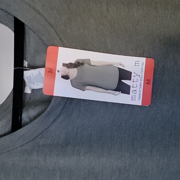 Matty M size M french TERRY ROLL CUff TEE Ligh heather oliva ITEM#1514670 - Picture 6 of 12